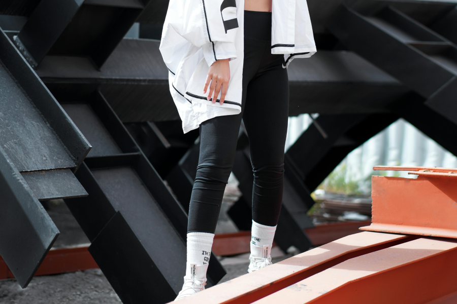 Nike Black Printed Leggings for Women